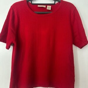 Apostrophe Cashmere Short Sleeve in Vibrant Red